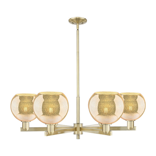 Innovations Athens 38in 6-Light Chandelier | Industrial Antique Brass and Mercury Glass | Dining Room & Living Room | Model 716-6CR-AB-G128-8