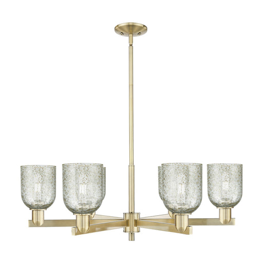 Innovations Caledonia 35in 6-Light Chandelier | Industrial Antique Brass and Mica Glass | Dining Room & Living Room | Model 716-6CR-AB-G259