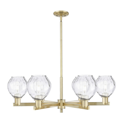 Innovations Waverly 36in 6-Light Chandelier | Industrial Antique Brass and Clear Glass | Dining Room & Living Room | Model 716-6CR-AB-G362