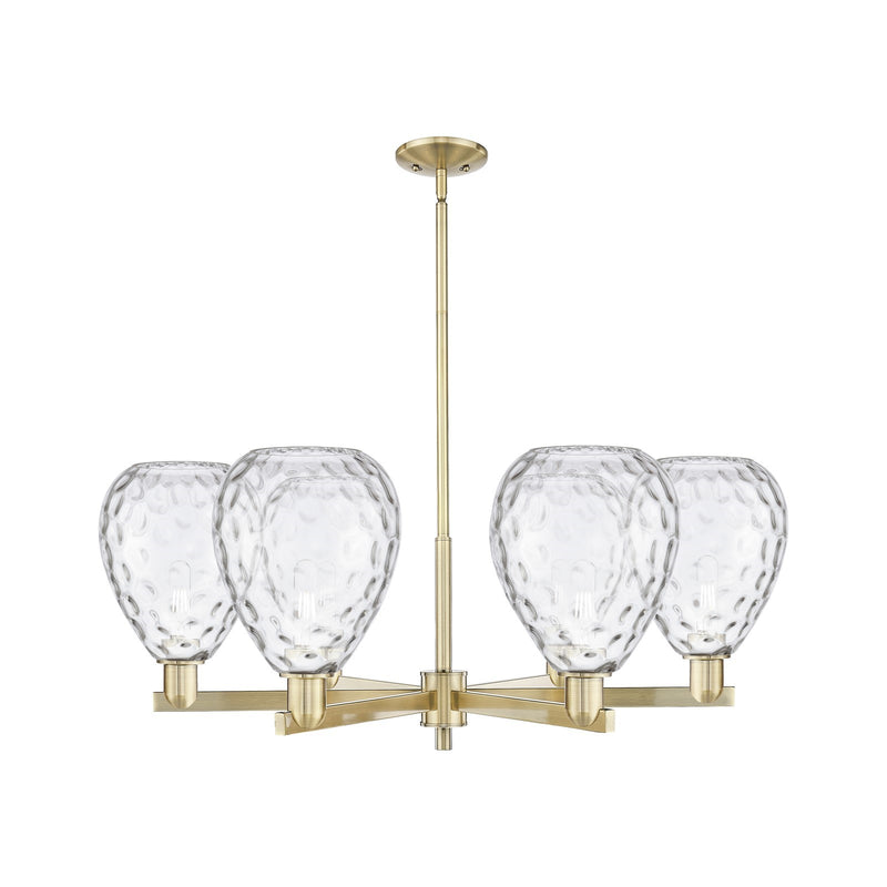 Innovations Waverly 38in 6-Light Chandelier | Industrial Antique Brass Steel and Clear Glass | Dining Room & Living Room | Model 716-6CR-AB-G372