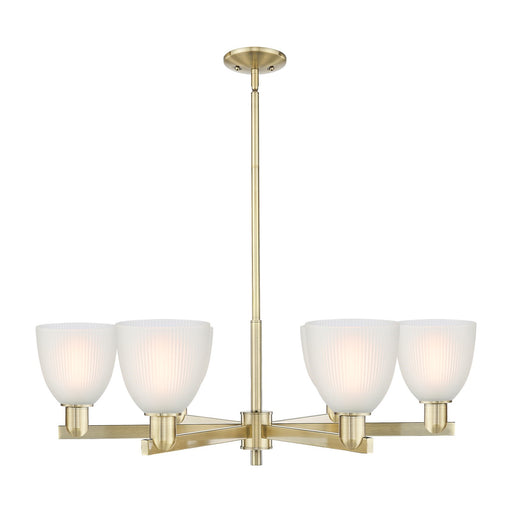 Innovations Castile 36in 6-Light Chandelier | Industrial Antique Brass and White Glass | Kitchen Island & Dining Room | Model 716-6CR-AB-G381