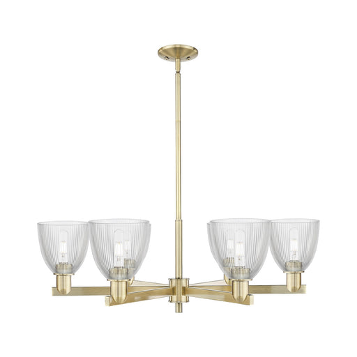 Innovations Castile 36in 6-Light Chandelier | Industrial Antique Brass Steel and Clear Glass | Dining Room & Living Room | Model 716-6CR-AB-G382