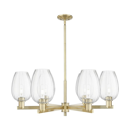 Innovations Preston 6Lt 24" Flute Stem Chandelier, AB/CL - 716-6CR-AB-G457-6CL
