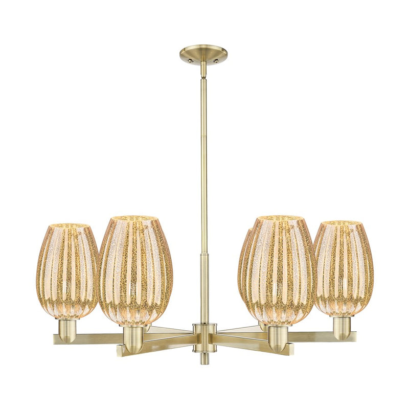 Innovations Preston 6Lt 24" Flute Stem Chandelier, AB/MC - 716-6CR-AB-G457-6ME