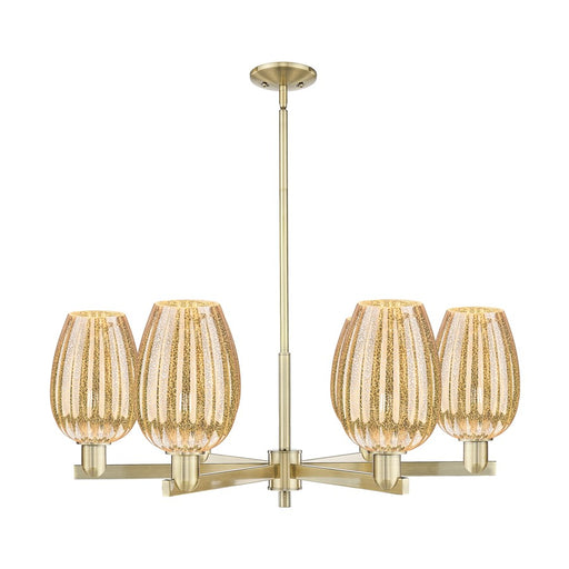 Innovations Preston 6Lt 24" Flute Stem Chandelier, AB/MC - 716-6CR-AB-G457-6ME
