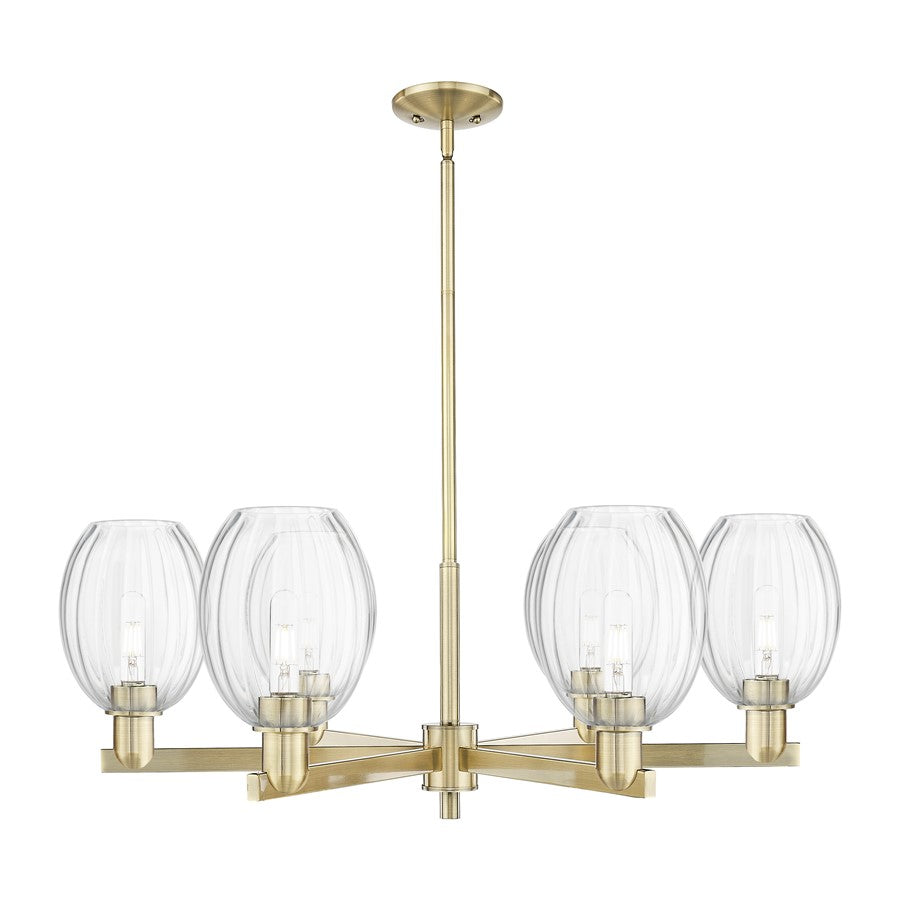 Innovations Preston 6Lt 24" Bell Stem Chandelier, AB/Clear - 716-6CR-AB-G459-6CL