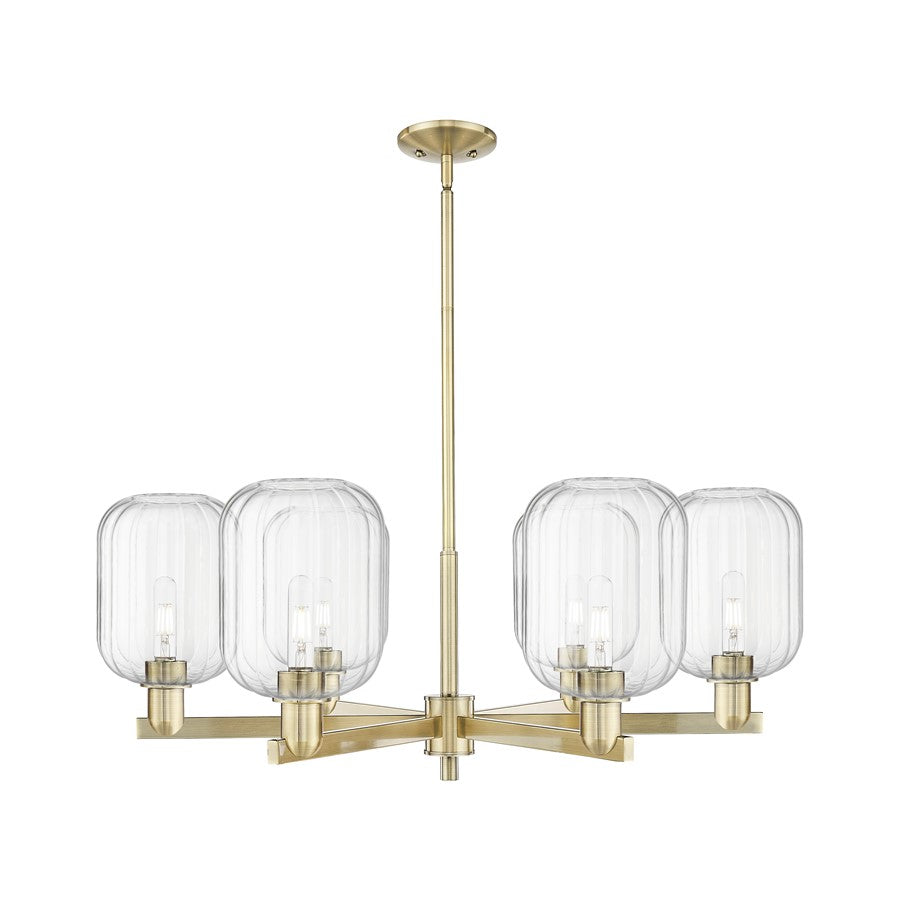 Innovations Preston 6Lt 24" Jar Stem Chandelier, AB/Clear - 716-6CR-AB-G460-7CL