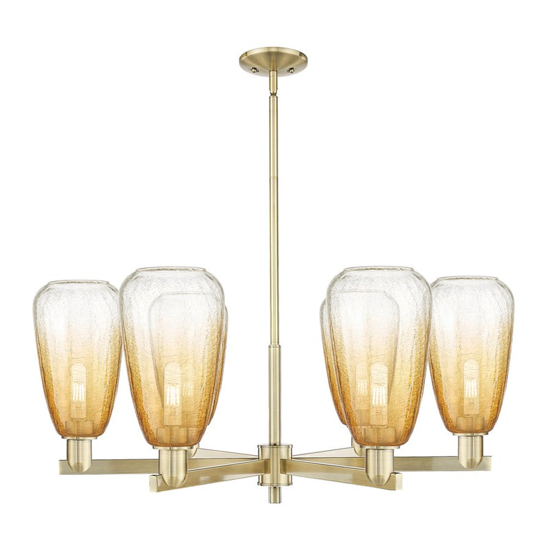 Innovations BH Almond 6Lt 24" Stem Chandelier, AB/AM - 716-6CR-AB-G480-6AM