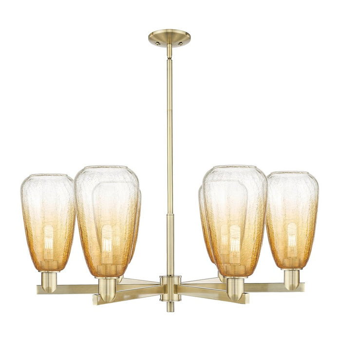 Innovations BH Almond 6Lt 24" Stem Chandelier, AB/AM - 716-6CR-AB-G480-6AM