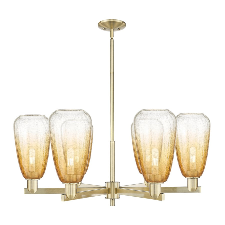 Innovations BH Almond 6Lt 24" Stem Chandelier, AB/AM - 716-6CR-AB-G480-6AM