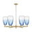 Innovations BH Almond 6Lt 24" Stem Chandelier, AB/SB - 716-6CR-AB-G480-6SB