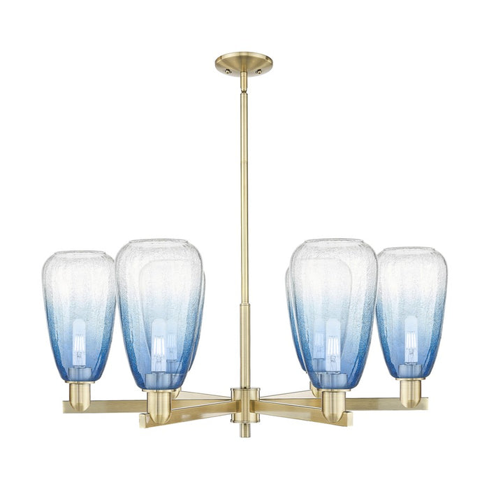 Innovations BH Almond 6Lt 24" Stem Chandelier, AB/SB - 716-6CR-AB-G480-6SB