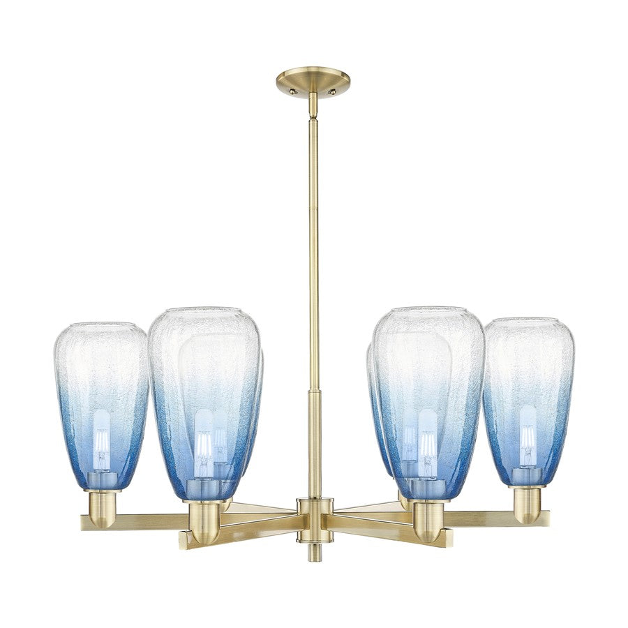 Innovations BH Almond 6Lt 24" Stem Chandelier, AB/SB - 716-6CR-AB-G480-6SB