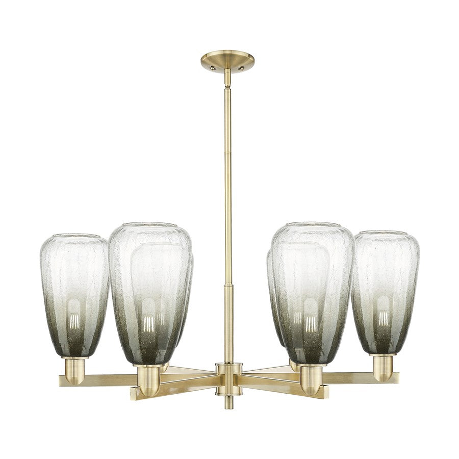 Innovations BH Almond 6Lt 24" Stem Chandelier, AB/SL - 716-6CR-AB-G480-6SL
