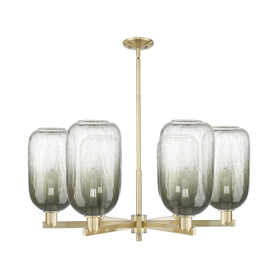 Innovations BH Cloche 6Lt 24" Stem Chandelier, AB/SL - 716-6CR-AB-G482-7SL