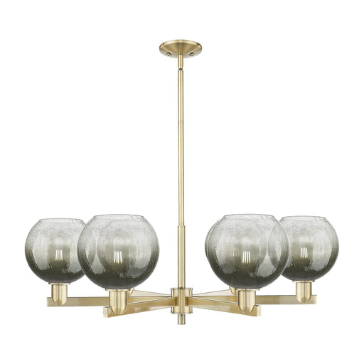 Innovations Brookhaven Globe 38in 6-Light Chandelier | Industrial Antique Brass Steel and Slate Glass | Living & Dining Room | Model 716-6CR-AB-G483-8SL