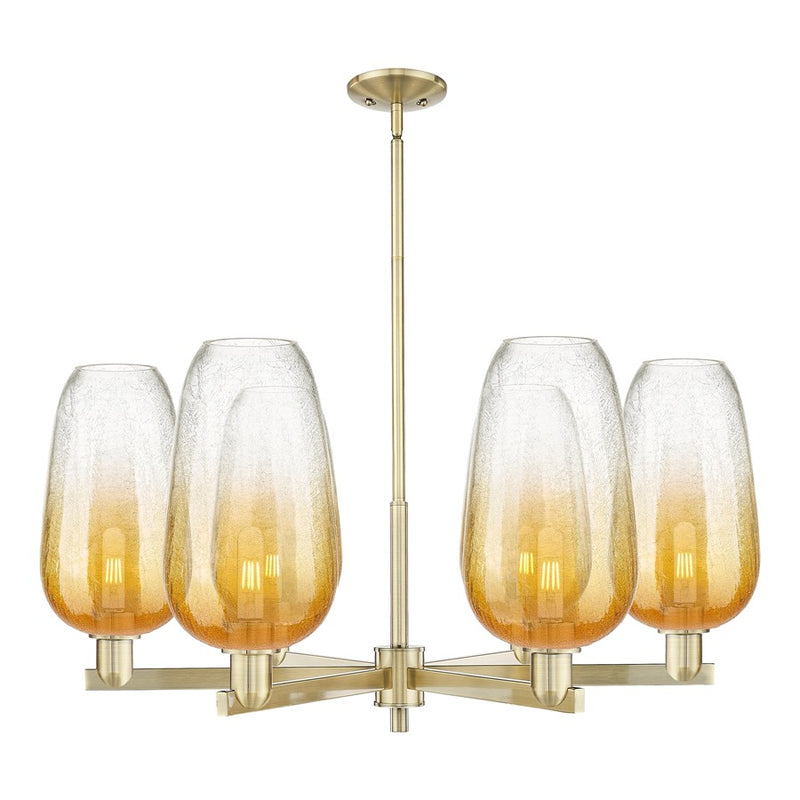 Innovations BH Flute 6Lt 24" Stem Chandelier, AB/AM - 716-6CR-AB-G484-7AM