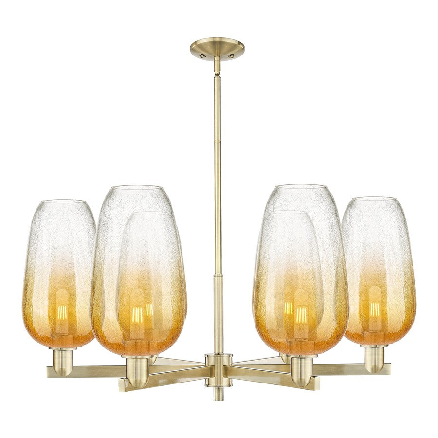 Innovations BH Flute 6Lt 24" Stem Chandelier, AB/AM - 716-6CR-AB-G484-7AM