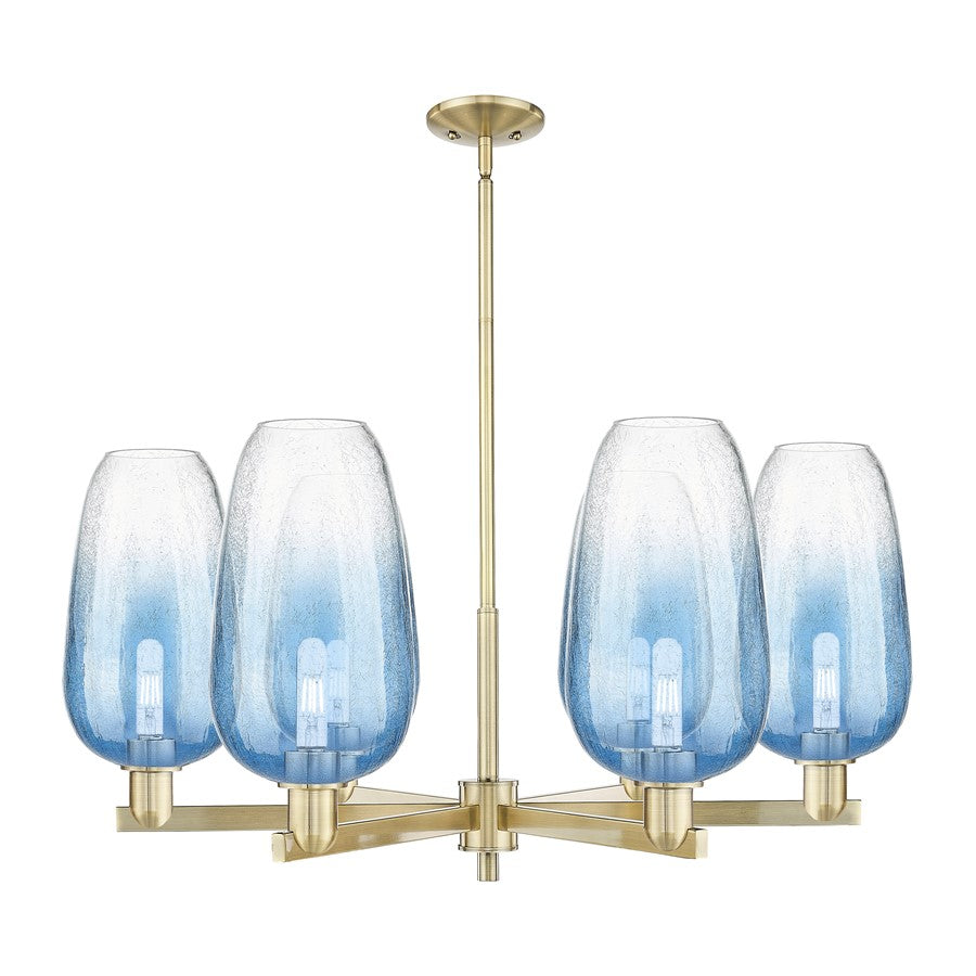 Innovations BH Flute 6Lt 24" Stem Chandelier, AB/SB - 716-6CR-AB-G484-7SB