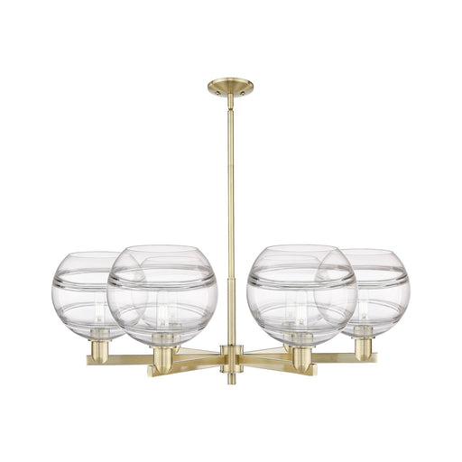 Innovations Rochester 40in 6-Light Chandelier | Industrial Antique Brass and Clear Glass | Dining Room & Living Room | Model 716-6CR-AB-G556-10CL