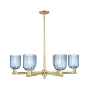 Innovations Bridal Veil 6Lt 35" Stem Chandelier, AB/Blue - 716-6CR-AB-G559-5BL