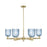 Innovations Bridal Veil 6Lt 35" Stem Chandelier, AB/Blue - 716-6CR-AB-G559-5BL