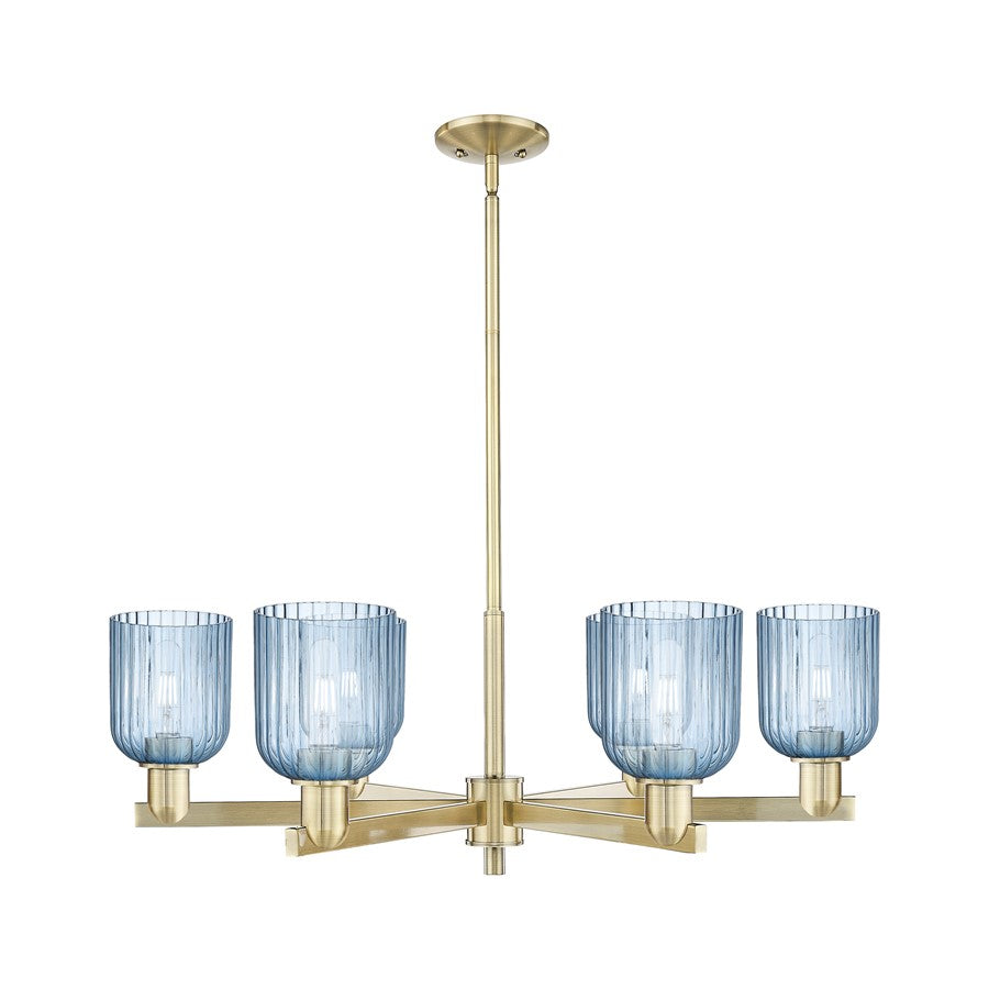 Innovations Bridal Veil 6Lt 35" Stem Chandelier, AB/Blue - 716-6CR-AB-G559-5BL
