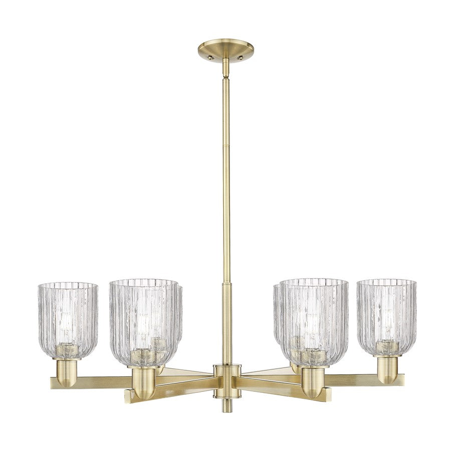 Innovations Bridal Veil 6Lt 35" Stem Chandelier, AB/Clear - 716-6CR-AB-G559-5CL