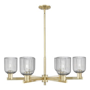 Innovations Bridal Veil 6Lt 35" Stem Chandelier, AB/Smoke - 716-6CR-AB-G559-5SM
