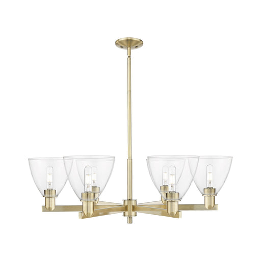Innovations Bristol 37in 6-Light Chandelier | Industrial Antique Brass and Clear Glass | Dining Room & Living Room | Model 716-6CR-AB-GBD-752