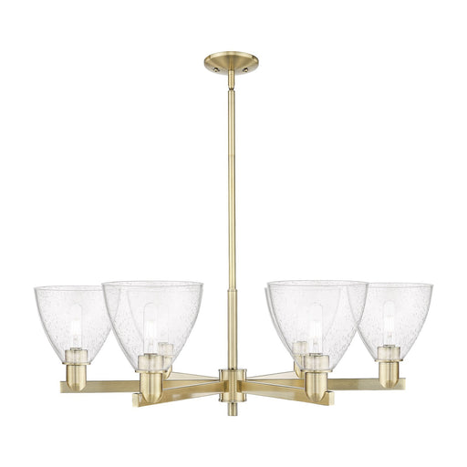 Innovations Bristol 37in 6-Light Chandelier | Industrial Antique Brass and Seedy Glass | Dining Room & Living Room | Model 716-6CR-AB-GBD-754