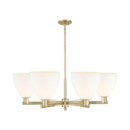 Innovations Bristol 39in 6-Light Chandelier | Industrial Antique Brass and Matte White Glass | Dining Room & Living Room | Model 716-6CR-AB-GBD-91