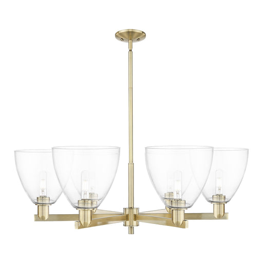 Innovations Bristol 39in 6-Light Chandelier | Industrial Antique Brass and Clear Glass | Dining Room & Living Room | Model 716-6CR-AB-GBD-92