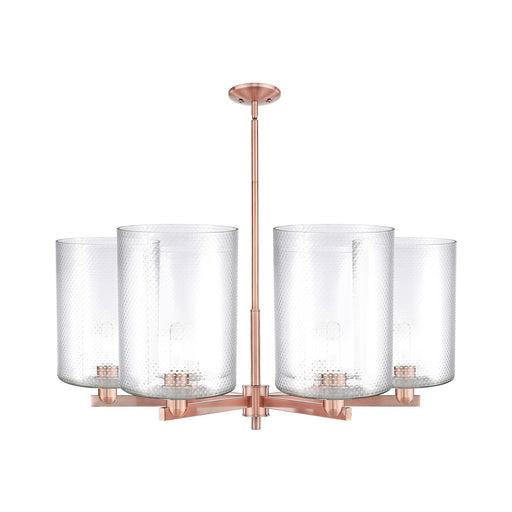 Innovations Cobbleskill 39in 6-Light Chandelier | Industrial Antique Copper Steel and Clear Glass | Dining Room & Living Room | Model 716-6CR-AC-G112-L