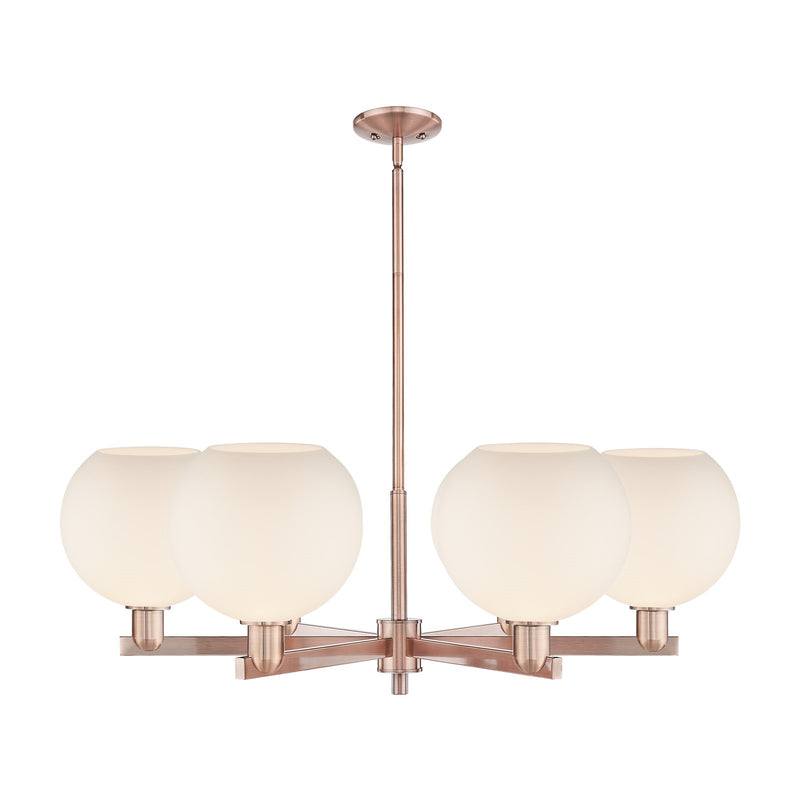 Innovations Athens 40in 6-Light Chandelier | Industrial Antique Copper and Matte White Glass | Dining Room & Living Room | Model 716-6CR-AC-G121-10