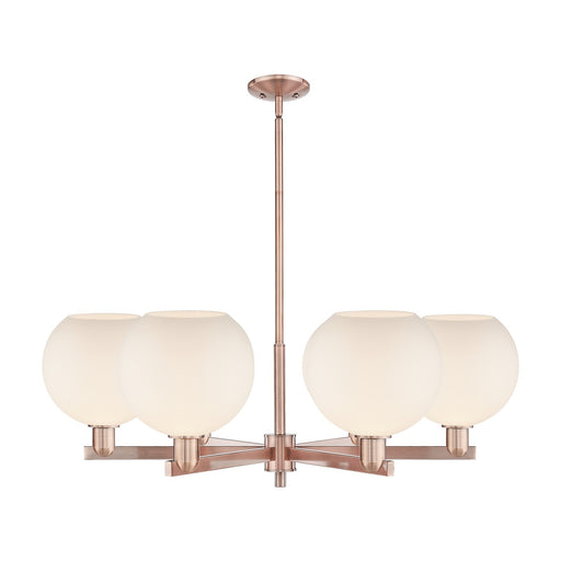 Innovations Athens 40in 6-Light Chandelier | Industrial Antique Copper and Matte White Glass | Dining Room & Living Room | Model 716-6CR-AC-G121-10
