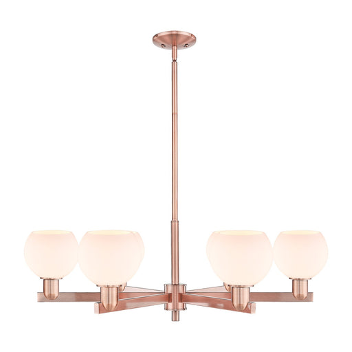 Innovations Athens 36in 6-Light Chandelier | Industrial Antique Copper and Matte White Glass | Dining Room & Living Room | Model 716-6CR-AC-G121-6