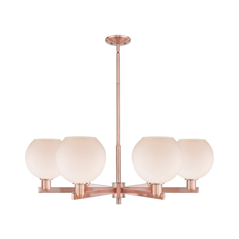 Innovations Athens 38in 6-Light Chandelier | Industrial Antique Copper Steel and Matte White Glass | Dining Room & Living Room | Model 716-6CR-AC-G121-8
