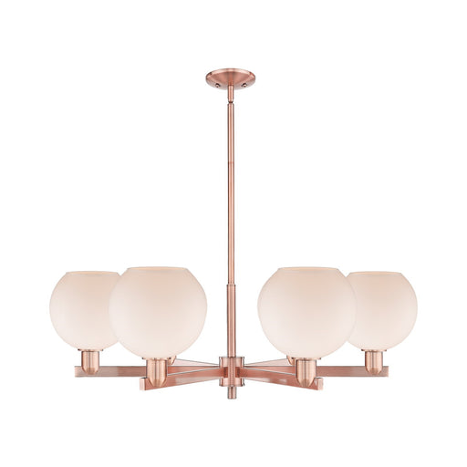 Innovations Athens 38in 6-Light Chandelier | Industrial Antique Copper Steel and Matte White Glass | Dining Room & Living Room | Model 716-6CR-AC-G121-8