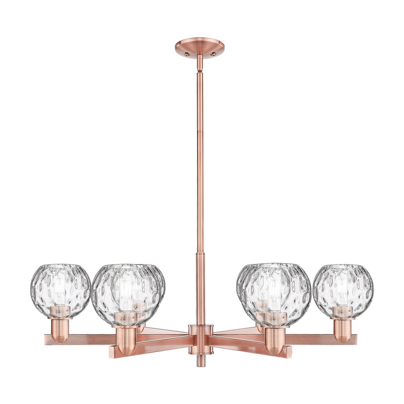 Innovations Athens 36in 6-Light Chandelier | Industrial Antique Copper and Clear Water Glass | Kitchen Island & Dining Room | Model 716-6CR-AC-G1215-6