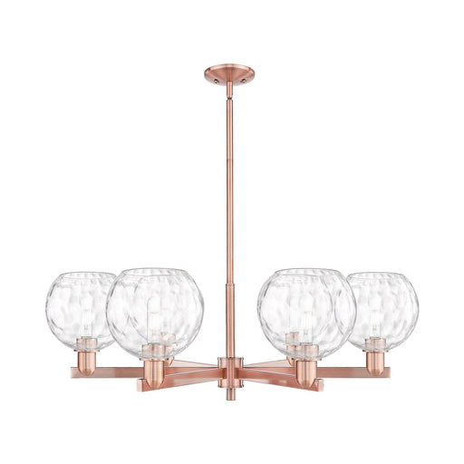 Innovations Athens 38in 6-Light Chandelier | Industrial Antique Copper Steel and Clear Water Glass | Kitchen Island & Dining | Model 716-6CR-AC-G1215-8