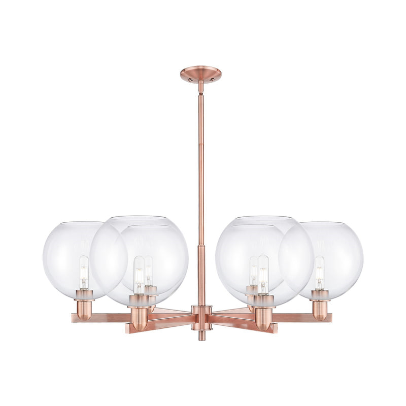 Innovations Athens 40in 6-Light Chandelier | Industrial Antique Copper and Clear Glass | Dining Room & Living Room | Model 716-6CR-AC-G122-10