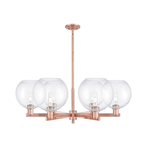 Innovations Athens 40in 6-Light Chandelier | Industrial Antique Copper and Clear Glass | Dining Room & Living Room | Model 716-6CR-AC-G122-10