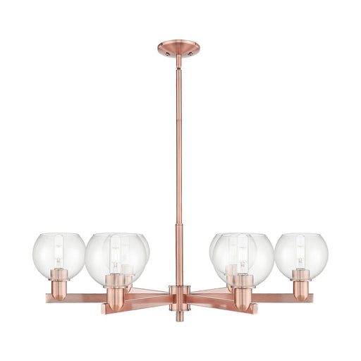 Innovations Athens 36in 6-Light Chandelier | Industrial Antique Copper and Clear Glass | Dining Room & Living Room | Model 716-6CR-AC-G122-6