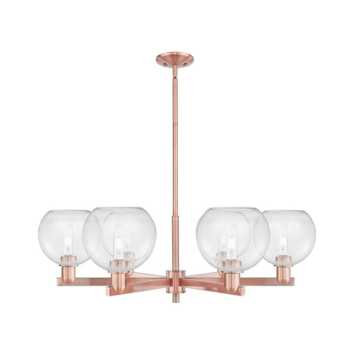 Innovations Athens 38in 6-Light Chandelier | Industrial Antique Copper Steel and Clear Glass | Dining Room & Living Room | Model 716-6CR-AC-G122-8