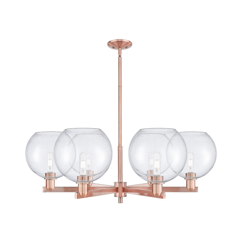 Innovations Athens 40in 6-Light Chandelier | Industrial Antique Copper Steel and Seedy Glass | Dining Room & Living Room | Model 716-6CR-AC-G124-10