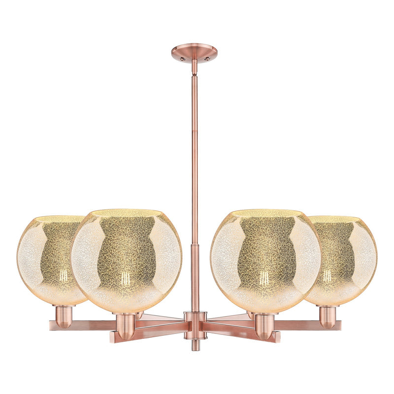 Innovations Athens 40in 6-Light Chandelier | Industrial Antique Copper and Mercury Glass | Dining Room & Living Room | Model 716-6CR-AC-G128-10