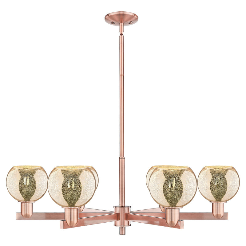 Innovations Athens 36in 6-Light Chandelier | Industrial Antique Copper and Mercury Glass | Dining Room & Living Room | Model 716-6CR-AC-G128-6
