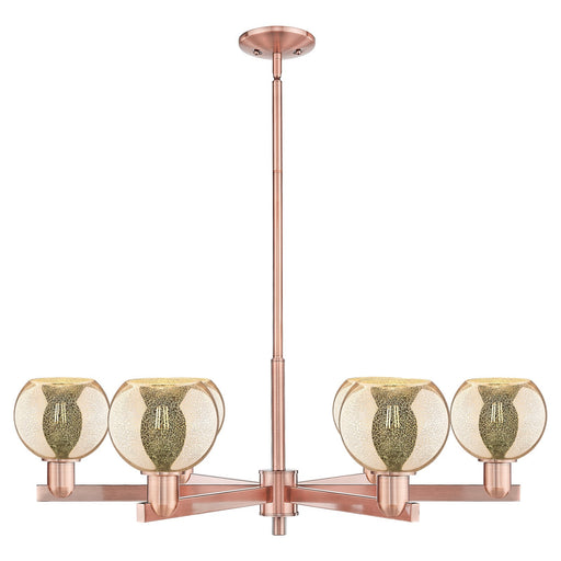 Innovations Athens 36in 6-Light Chandelier | Industrial Antique Copper and Mercury Glass | Dining Room & Living Room | Model 716-6CR-AC-G128-6