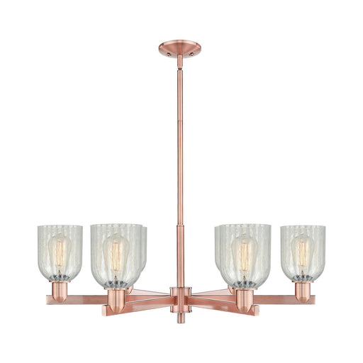 Innovations Caledonia 35in 6-Light Chandelier | Industrial Antique Copper and Mouchette Glass | Dining Room & Living Room | Model 716-6CR-AC-G2511
